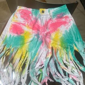 NWT High- rise fringe shorts